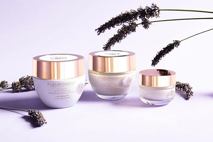 Fleurissent Soothing Facial Cream with Lavender – Long-Lasting Hydration, 6-Flower Fusion, Antioxidant-Rich Botanicals, Supports Smooth & Healthy-Looking Skin, Nourishing & Moisturizing, 0.5FLOZ(15ML)