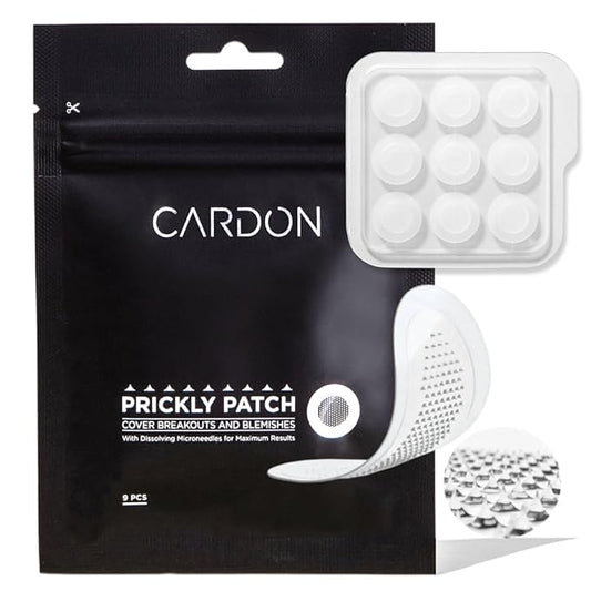 Cardon Microneedle Patches - Microdart Acne Patch with Salicylic Acid, Niacinamide & Hyaluronic Acid - Korean Pimple Patches to treat Zits, Blackheads, Blemishes, Razor Bumps, Ingrown Hair - (9 count)