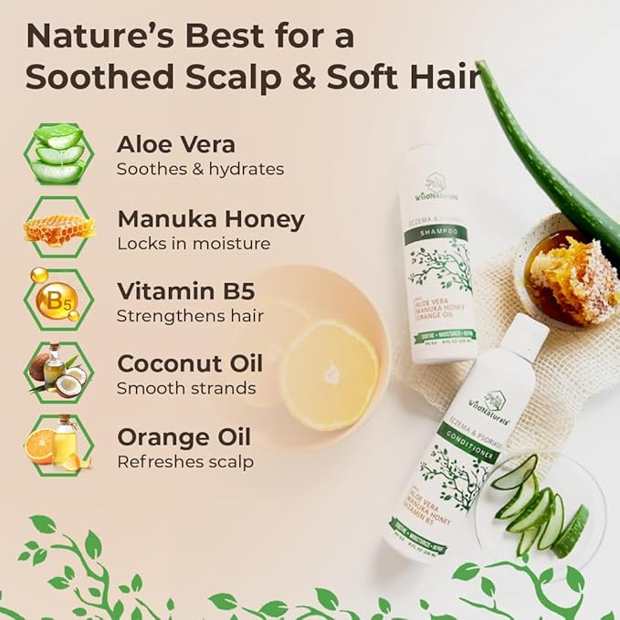Wild Naturals Eczema and Psoriasis Treatment - Anti-Dandruff Deep Conditioner for Damaged, Dry Hair and Seborrheic Dermatitis Scalp