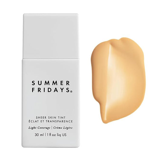 Summer Fridays Sheer Skin Tint - Skin Tint with Hyaluronic Acid - Helps Diminish Uneven Skin Tone - Sheer to Light Coverage - Shade 3 - Light with Golden Undertones (1 Fl Oz)