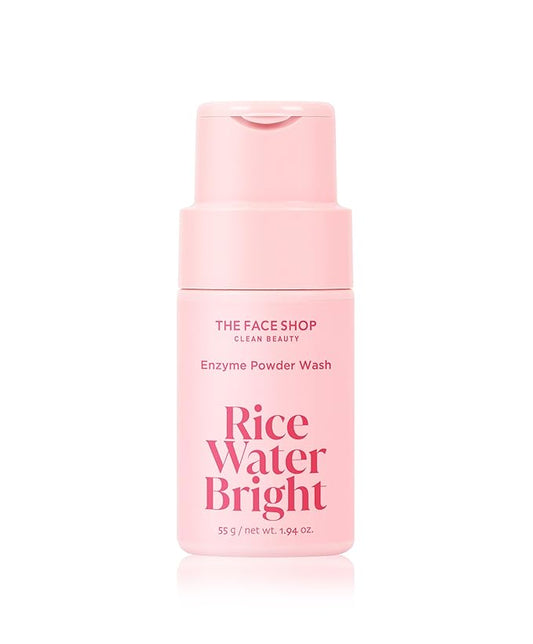 The Face Shop Rice Water Bright Enzyme Powder Wash, Gentle Exfoliating Cleanser with AHAs, Radiant skin, Rice Polish for Face, Korean Skin Care 55g / 1.94 oz