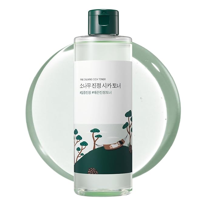 ROUND LAB Pine Calming Cica Cleanser + Calming Cica Toner, Hyaluronic Acid for Soothing, Exfoliating, and Restoring Skin Balance, Korean Skincare