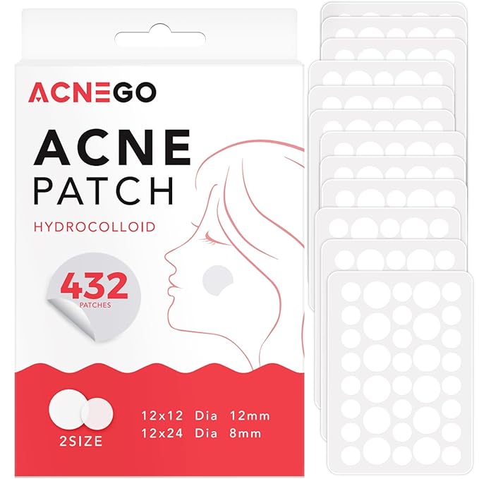 432 Counts Pimple Patches for Face, Hydrocolloid Acne Patches Zit Patches for Face Acne Spot Treatment Patch Cystic Acne Treatment Stickers Blemish Hydrocolloid Patches for all Skin Type