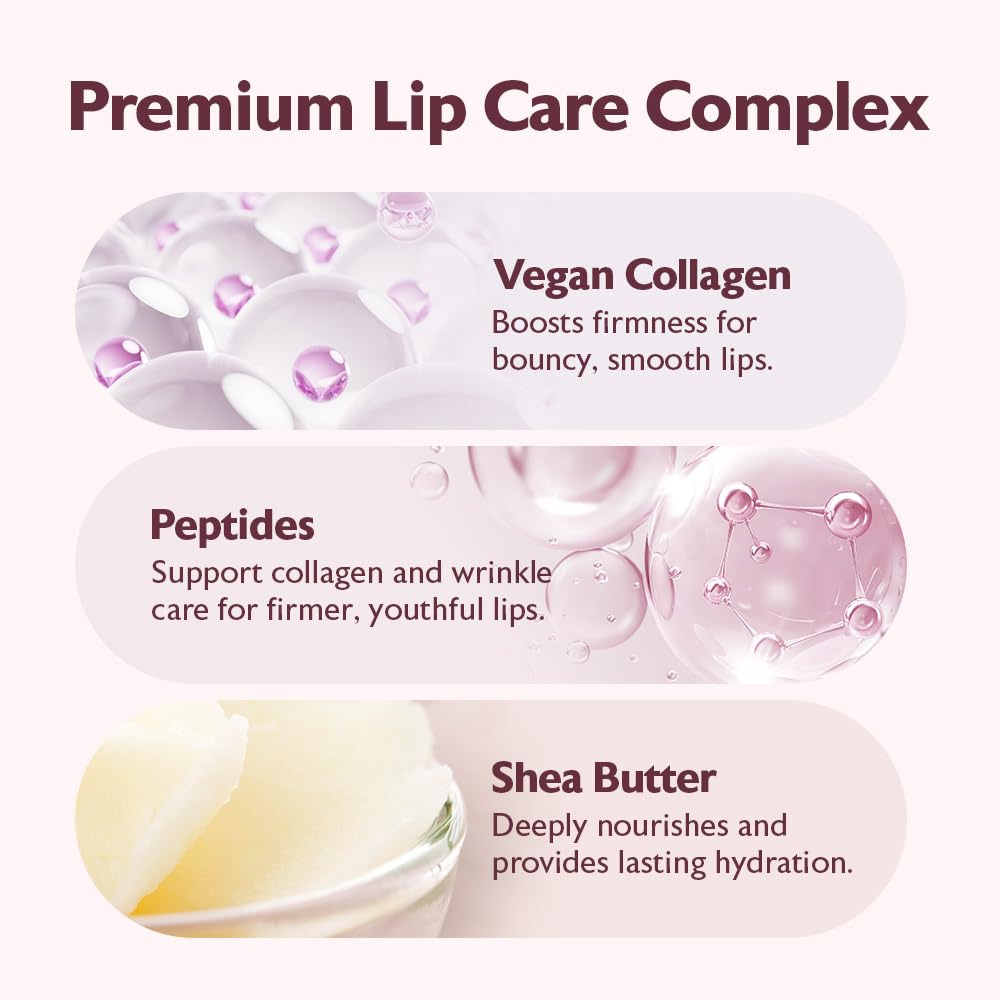 milktouch Vegan Glow Up Collagen Lip Balm–Hydrating Lip Care with Collagen, Peptide, PDRN, Cica & Shea Butter for Dry Lips Repair, Anti-Aging, Non-Sticky Moisturizer for Fuller Lips(15g) #Vanilla Cake