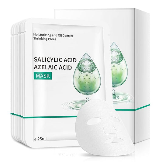 Facial Masks Skincare for Women,Salicylic Acid Moisturize Face Mask Sheet for Girl,Hydrating Face Mask for All Skin Types,Dry Skin & Sensitive Skin(10-Packs)