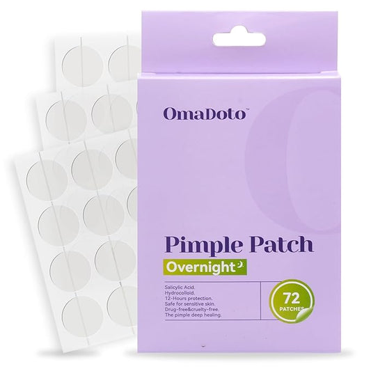 Pimple Patches for night (72 ptaches) - Hydrocolloid Acne Patch for night - 10mm&12mm invisible pimple patches - Overnight For Skin care - acne patches for face - Hydrocolloid pimple stickers