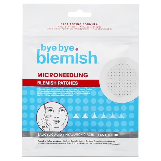 Bye Bye Blemish Acne Patches, 9 Clear Pimple Patches for Fast Acne Treatment, Blemish Spot Treatment for All Skin Types, 1-Pack