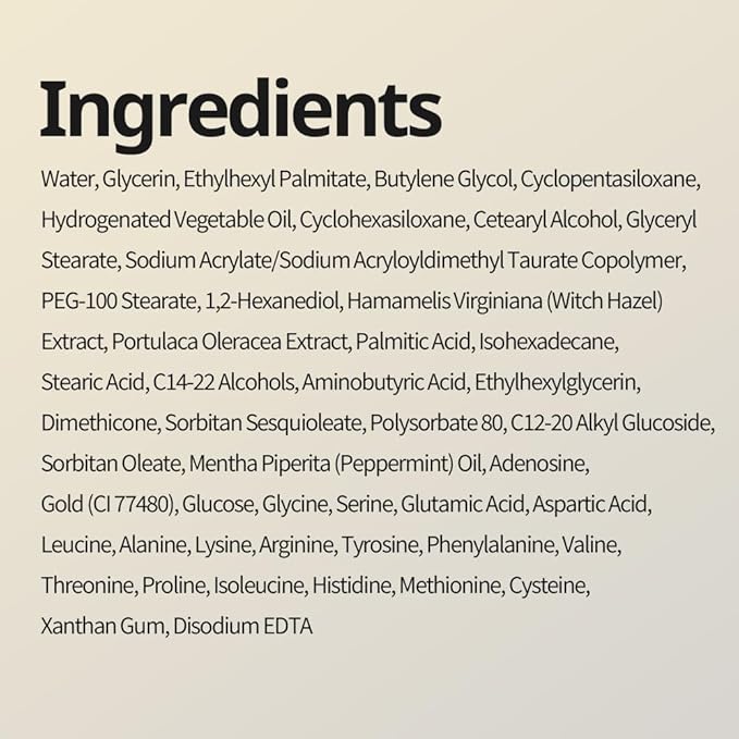 1.618 24K Gold Intensive Wrinkle Care Cream, GABA Amino Acids, Anti-Aging, korean Beauty, Day & Night Solution | 3.52oz