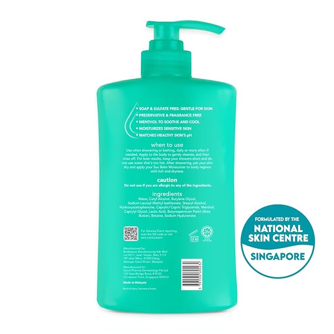 Anti Itch Body Wash, Psoriasis Body Wash, Eczema Body wash for adults, Moisturising Cleanser for Dry Itchy Relief, Derm-Formula, Menthol & Shea Butter, Sulfate Free, 28.4 fl oz