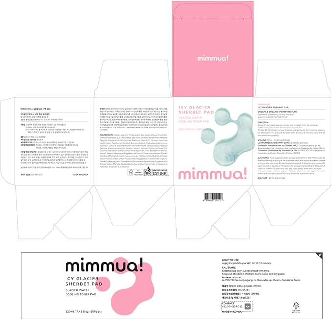 Ice Sorbet Toner Pads | Skin Prep Wipes for Puffiness, Under Eye Bags & Instant Face Lift | Gel Pads for Sunburn Relief & After Sun with 30% Glacier Water & Caffeine | Pack of 4 (240 Count)