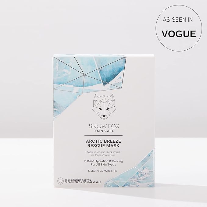 Snow Fox Skincare Arctic Breeze Rescue Mask with Peppermint & Aloe Vera Juice, 1 Pack