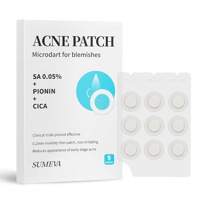Microdart Acne Patch - Hydrocolloid Blemish Treatment | Salicylic Acid & CICA | Clinically Proven | Deep,Early-Stage Pimples | Sensitive Skin & Non-Irritating | Vegan & Cruelty-Free | 9 patches