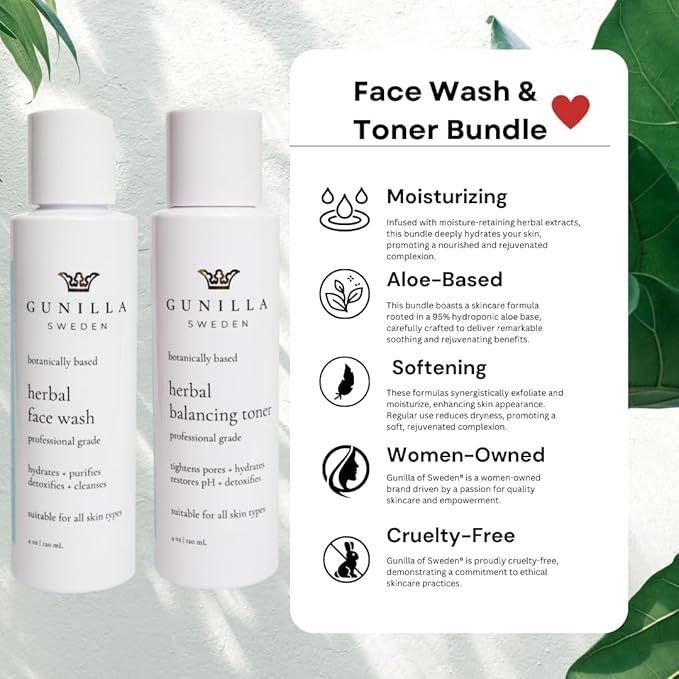 Gunilla Herbal Face Wash & Balancing Toner Bundle