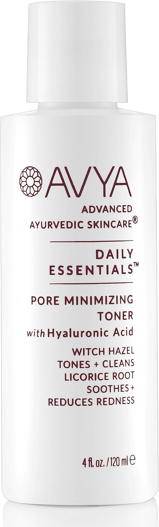 AVYA Pore Minimizing Toner (4 fl oz) - Infused with Hyaluronic Acid, Witch Hazel for Toning and Cleansing, Licorice Root for Soothing and Redness Reduction