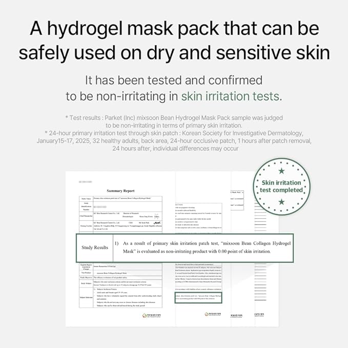 mixsoon Bean Collagen Hydrogel Mask 1PACK(35gX5ea) low molecular Deep Nutrition, Radiance, Hydration All-In-One Firming, Ingredients Absorbing Over Time Korean Glass Skin Care