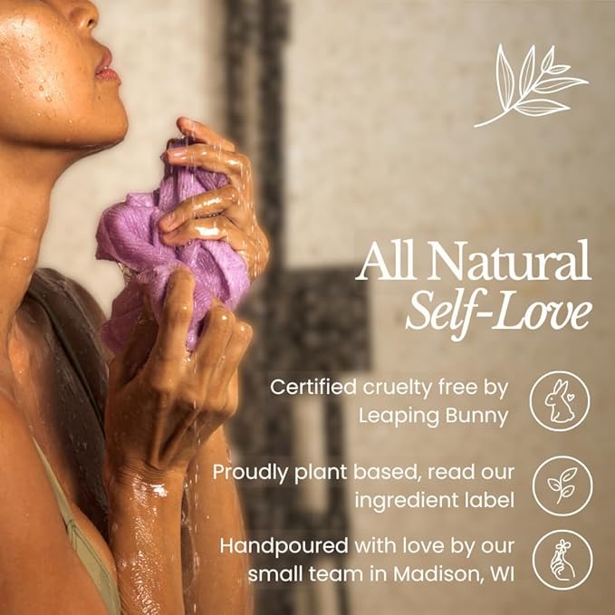 Bare Botanics Lavender Grapefruit Body Scrub 24 oz - Naturally Scented Himalayan Salt Scrub Made in Madison WI - Formulated w/Skin Loving Moisturizers - Cruelty Free Exfoliator w/a Cute Wooden Spoon