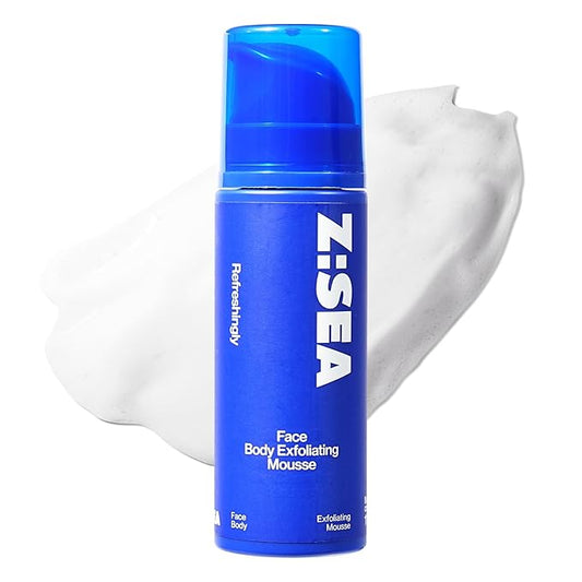 Z:SEA Face Wash, Gentle Exfoliating Cleanser with Hyaluronic Acid, Facial Foaming Cleanser Removes Dead Skin Cells for Soft, Smooth, Hydrated Skin (110ml/3.72 fl.oz.)