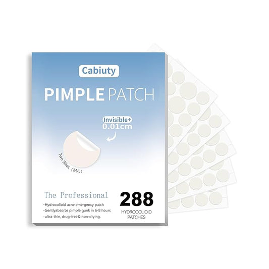 288 Counts Pimple Patches for Face, Hydrocolloid Acne Patches for Covering Zits and Blemishes, 2 Sizes of Ultra-Thin Spot Patch for All Skin Types