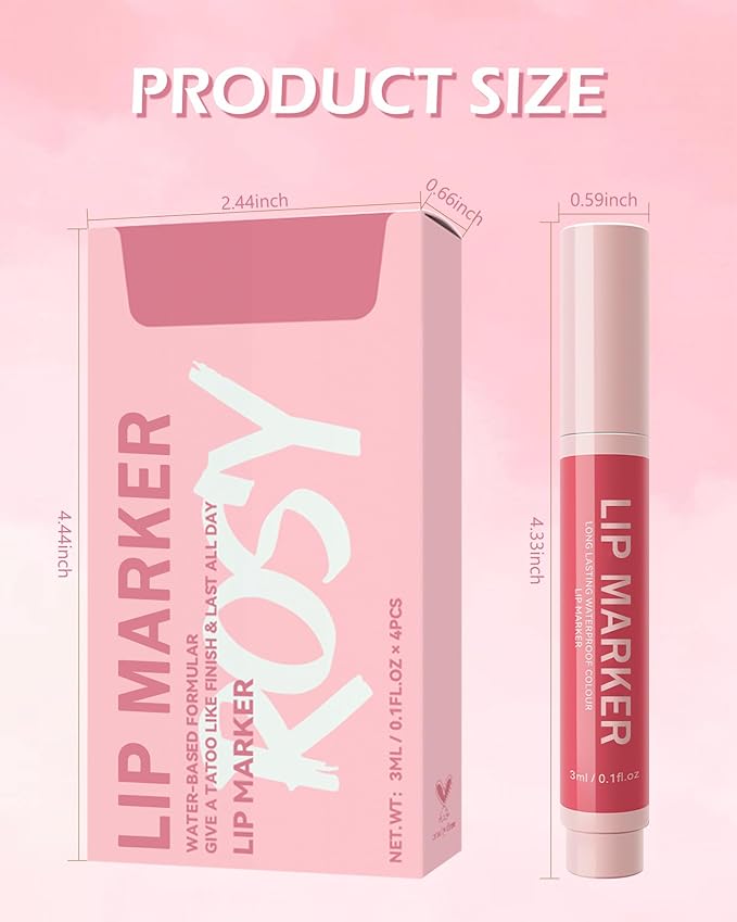 Lip Stain Marker Pen-1Pcs Rose Pink Hydrating Lip