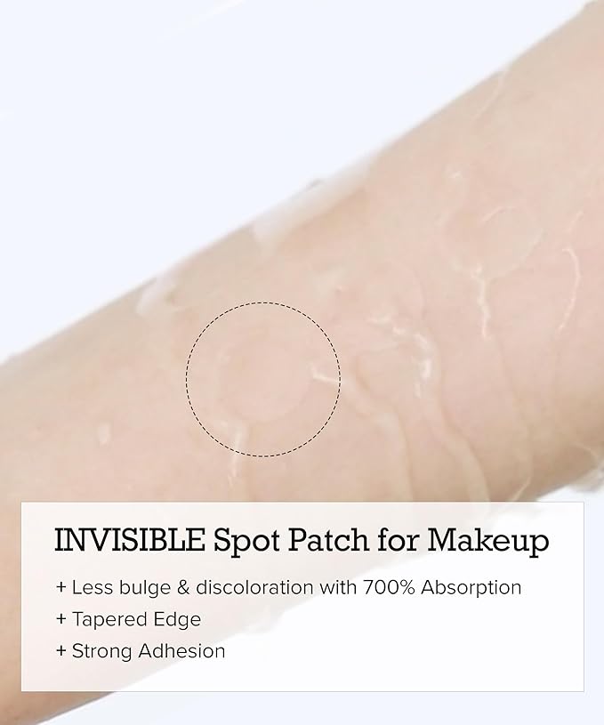 Zit Patches for Face - Invisible Spot Clear Pimple Patches - Fast Acting Thin Hydrocolloid Acne Dots Breakouts Treatment - Stickers Blemish Cover for Makeup Tea Tree, CICA, Madecassoside Waterproof