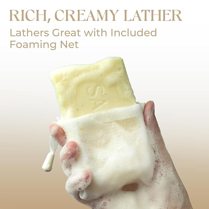 Handmade Goat Milk Soap Bar, Enriched with Organic Shea Butter, Body Soap Bars for Women and Men, 4 Ounce (Pack of 2)