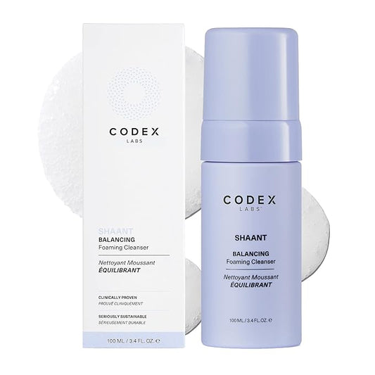 Codex Labs Shaant Balancing Foaming Face Cleanser - Oil Control & Pore Minimizer for Acne-Prone, Oily & All Skin Types - Micellar Water, Oil-Free, Vegan & Cruelty-Free (3.4 oz)