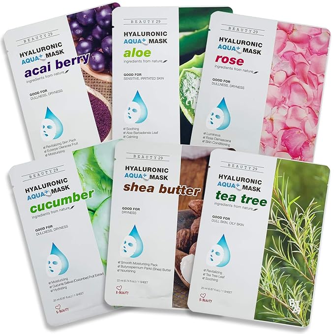 Hyaluronic Aqua Plus Essence Full Face Facial Sheet Mask 18 Sheets Combo - VALUE SET