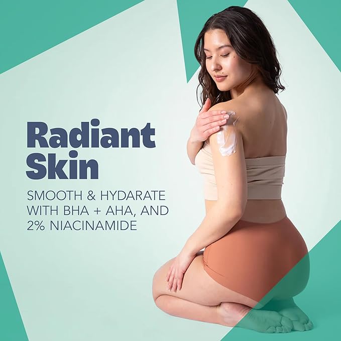 Skin Perfecting Body Blemish Treatment Lotion, AHA & BHA Glycolic Acid Body Lotion for Butt Blemish, Dark Spots, and Radiant Glow, It's Glowtime by Hey Sweet Cheeks, 6.76 oz