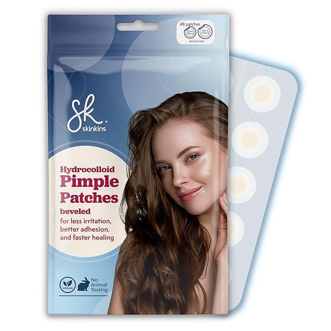 Hydrocolloid Pimple Patches for Face - Ultra-Thin 0.37mm Acne Patch with Centella - Beveled for Stronger Grip - Korean Skin Care Spot Covers - Gunk Out in 6-8 Hrs - Vegan, Made in Korea, 48 Dots