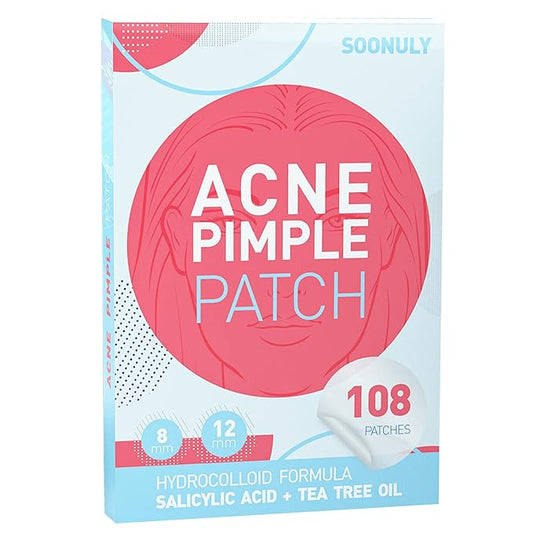 Pimple Patches for Face - 108 Hydrocolloid Acne Pimple Patches Salicylic Acid with Tea Tree Oil for Zit Blemish Spot Covers Invisible Pimple Stickers Not Tested on Animals