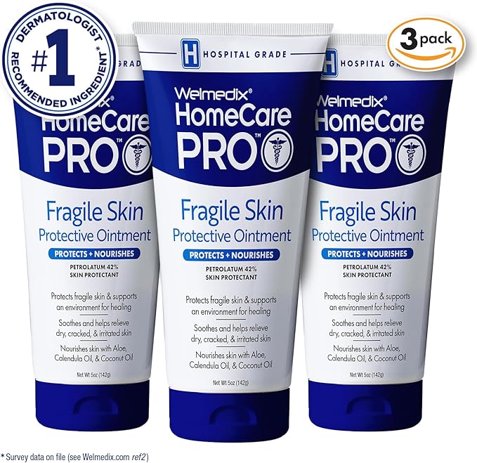 Fragile Skin Protective Ointment | Hospital Grade Healing Ointment, Barrier Cream & Skin Protectant w/Calendula for Treatment of Eczema, Psoriasis, Dermatitis, Bed Sores, Chafing (Pack of 3)
