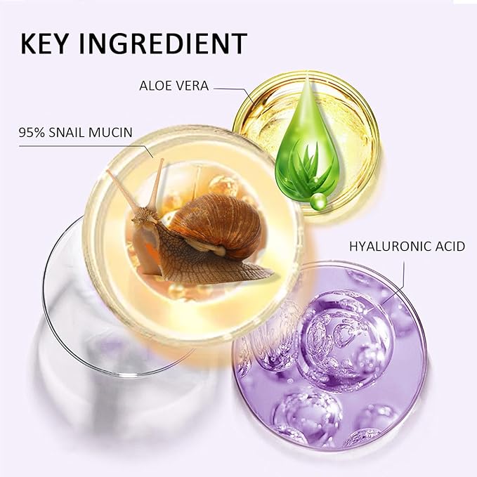 95% Snail Mucin Retinol Cream, Snail Repair Cream for Improving Fine Lines & Dryness, Skin Elasticity, Day and Night Hydration with Aloe Vera, Hyaluronic and Vitamin E, 1.76 Oz