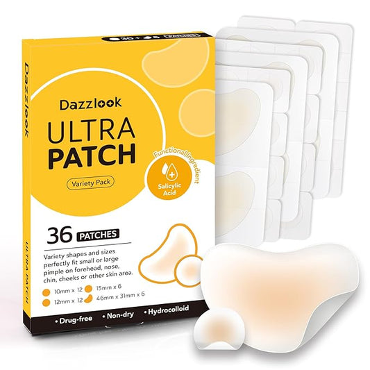 Ultra Pimple Patch Variety Pack Hydrocolloid Acne Pimple Patches with Salicylic Acid for Covering Small & Large Zits and Blemishes, Spot Stickers for Face and Skin (36 Counts)
