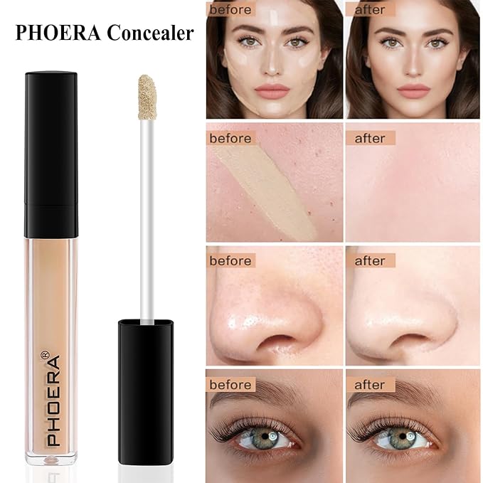 PHOERA Foundation,Full Coverage Foundation,PHOERA Primer,PHOERA Powder,PHOERA Concealer PHOERA 102- Nude)