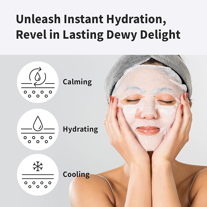 BENTON Aloe Soothing Mask Pack 23g 10 Pack (230g_new) - Aloe & Green Tea Leaf Water Contained Hydrating and Cooling Facial Mask Sheet, Fresh Moisturizing and Cooling Effect