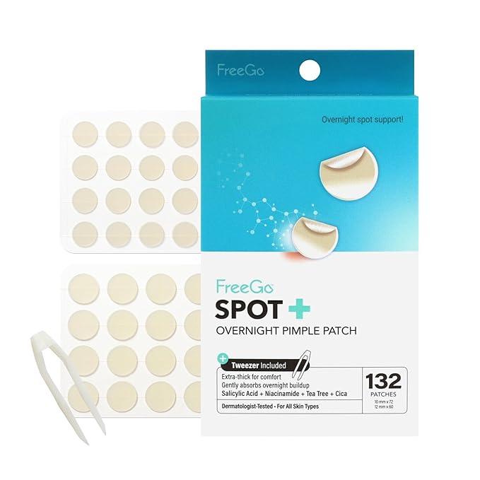 FreeGo Hydrocolloid Acne Patches for Face, Large Pimple Patches for Breakouts, Zit, Blemish Spot, Facial Stickers, Korean Pimple Patches