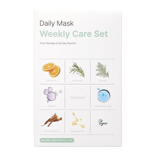 mixsoon Daily Mask Weekly Care Set 1Pack 7ea Soft Sheets Mask Pack Korea Glass Skin Care