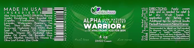 Herbal Mana Alpha Warrior | DMSO Cream for Joint & Muscle Recovery