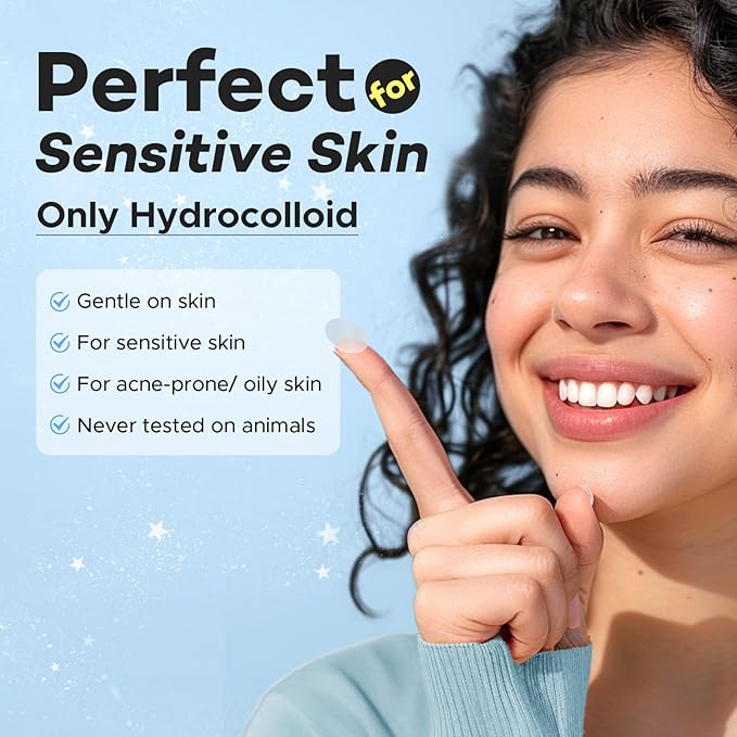 LitBear Pimple Patches for Face, Large Acne Patch, XL Hydrocolloid Bandages,Zit Stickers for Forehead, Chin, Nose, Body, Back, and Chest (5 Sizes, 228 Pimple Patches)