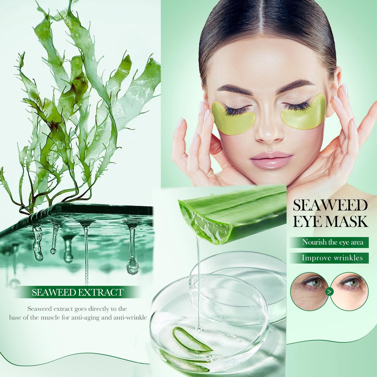 36 Pairs Under Eye Patches & Lip Mask for Puffy Eyes and Dark Circles - Crystal Lip Care Gel Pads Mask Bulk Collagen Skin Care Products, Beauty & Personal Care