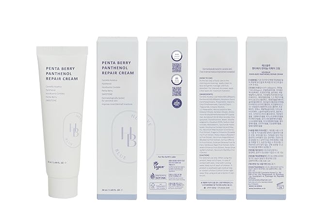Penta Berry Panthenol Repair Cream - Vegan, Centella, Cica Barrier, Restore Moisture Balance, Deep Hydration, Sensitive Skin, Low Irritation, Korean Skincare, K-Beauty, Hypoallergenic