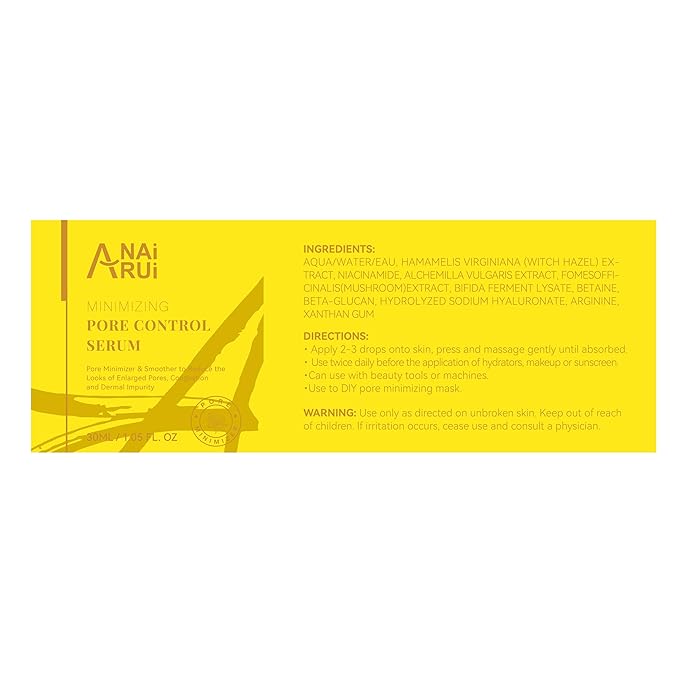 ANAI RUI Pore Minimizer Serum, Pore Minimizer for Face, Pore control,Minimizing, Shrinking, Tightening Pores, Refine Skin Texture 1 fl.oz