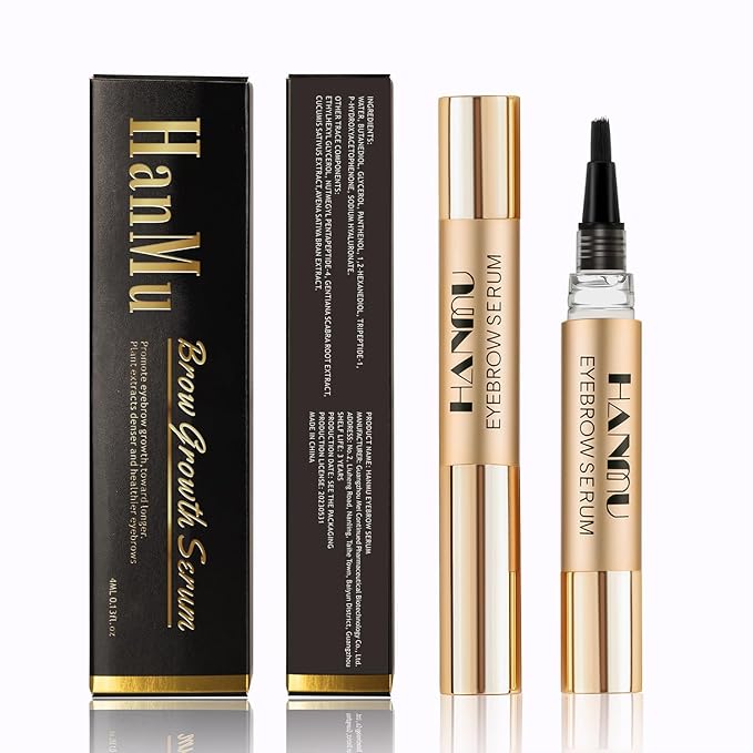 HANMU Eyebrow Growth Serum,For Rapid Enhancing Brow Growth Faster,Fuller,Thicker,Non Irritating Eye Brow Serum Enhancer 4ml