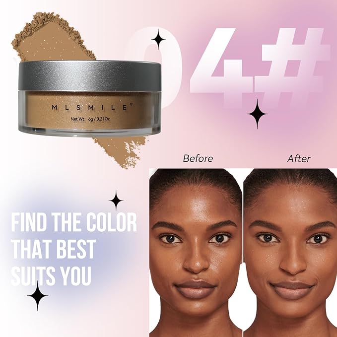 AKARY Dark Brown Translucent Setting Powder, Shimmer Finishing