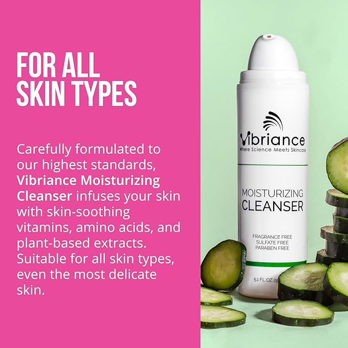 Vibriance Moisturizing Cleanser - Hydrating Sensitive Daily Face Wash, Gentle Facial Cleanser for Mature Skin, Women Over 50