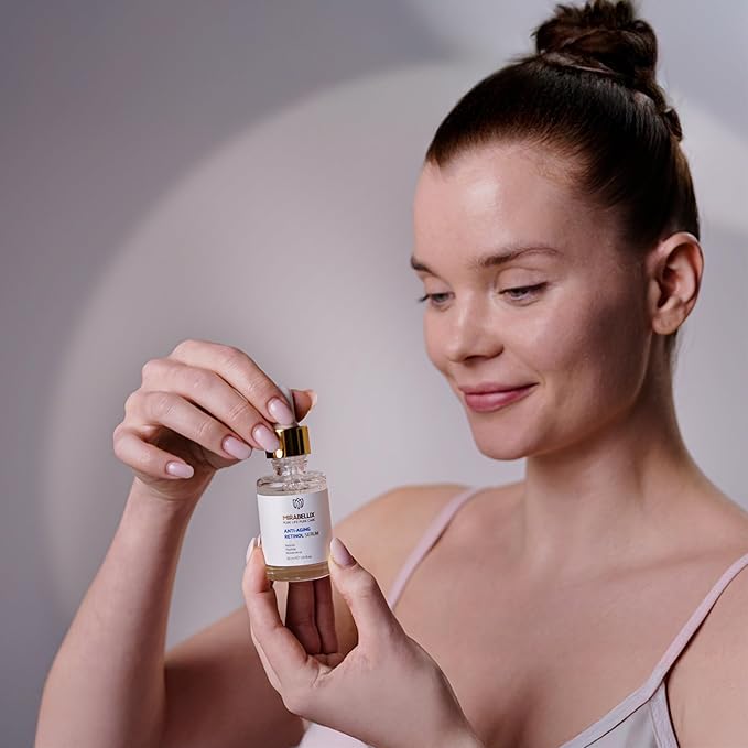 Anti-Aging Retinol Serum 30ml – With Peptide, Resveratrol & Vitamin A – Reduces Fine Lines & Wrinkles, Improves Skin Elasticity & Even Tone – For Dry, Oily & Normal Skin