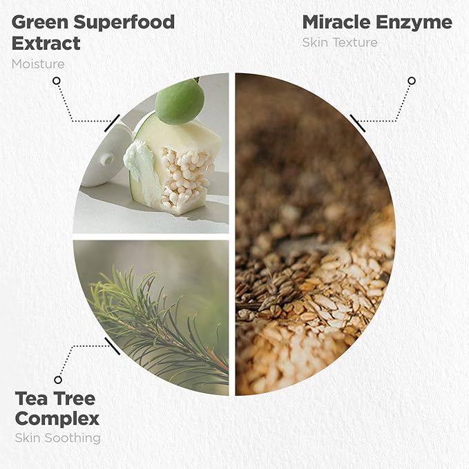 Soft Reset Green Cleansing Foam - Gentle Face Wash with Tea Tree Extract - Ultra Micro Bubbles Mild Facial Cleanser for Sensitive Skin- Soothes & Moisturizes Irritated Skin, 5.07oz.