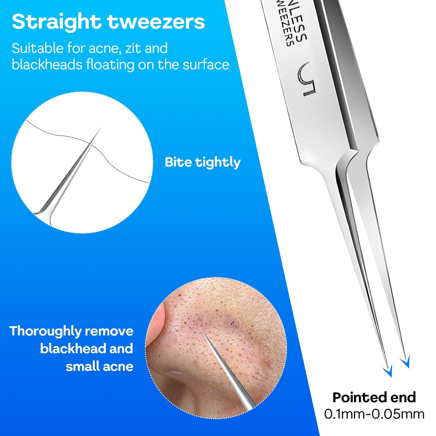 4 Pcs Blackhead Remover Tools Pimple Popper Tool Kit Comedones Extractor Acne Removal Kit for Blemish Black Head Remover for face Risk Free Treatment for Whitehead Popping (Silver Purple)