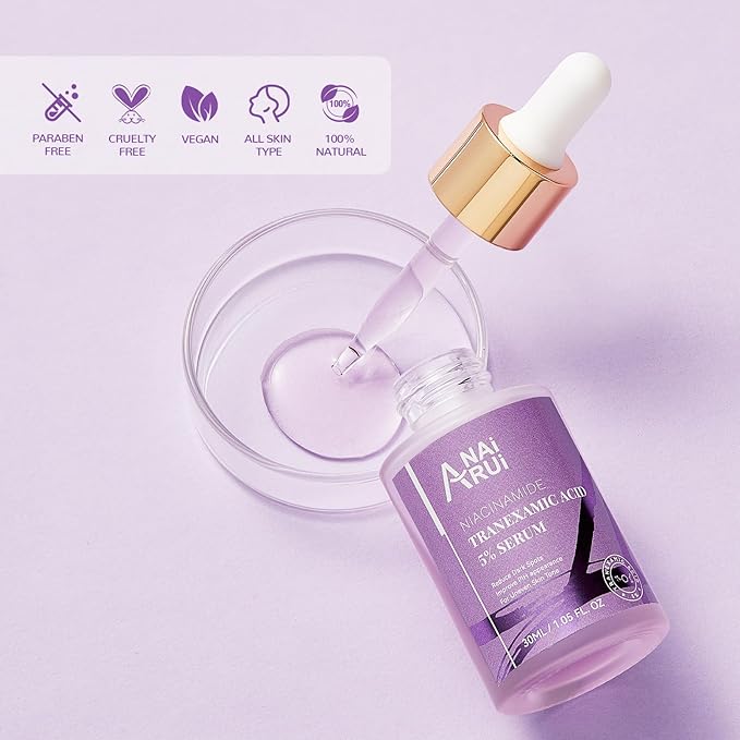 ANAI RUI 5% Tranexamic Acid Serum With Niacinamide, Kojic Acid, Arbutin, Reduce Dark Spot, PIH, for Uneven Skin Tone 1FL.Oz