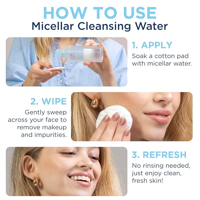 Tree of Life Beauty Micellar Cleansing Water (6.8fl oz) - Micellar Water Makeup Remover with Niacinamide, Vitamin B5, Glycerin - Eye Makeup Remover Liquid, No Rinse Needed
